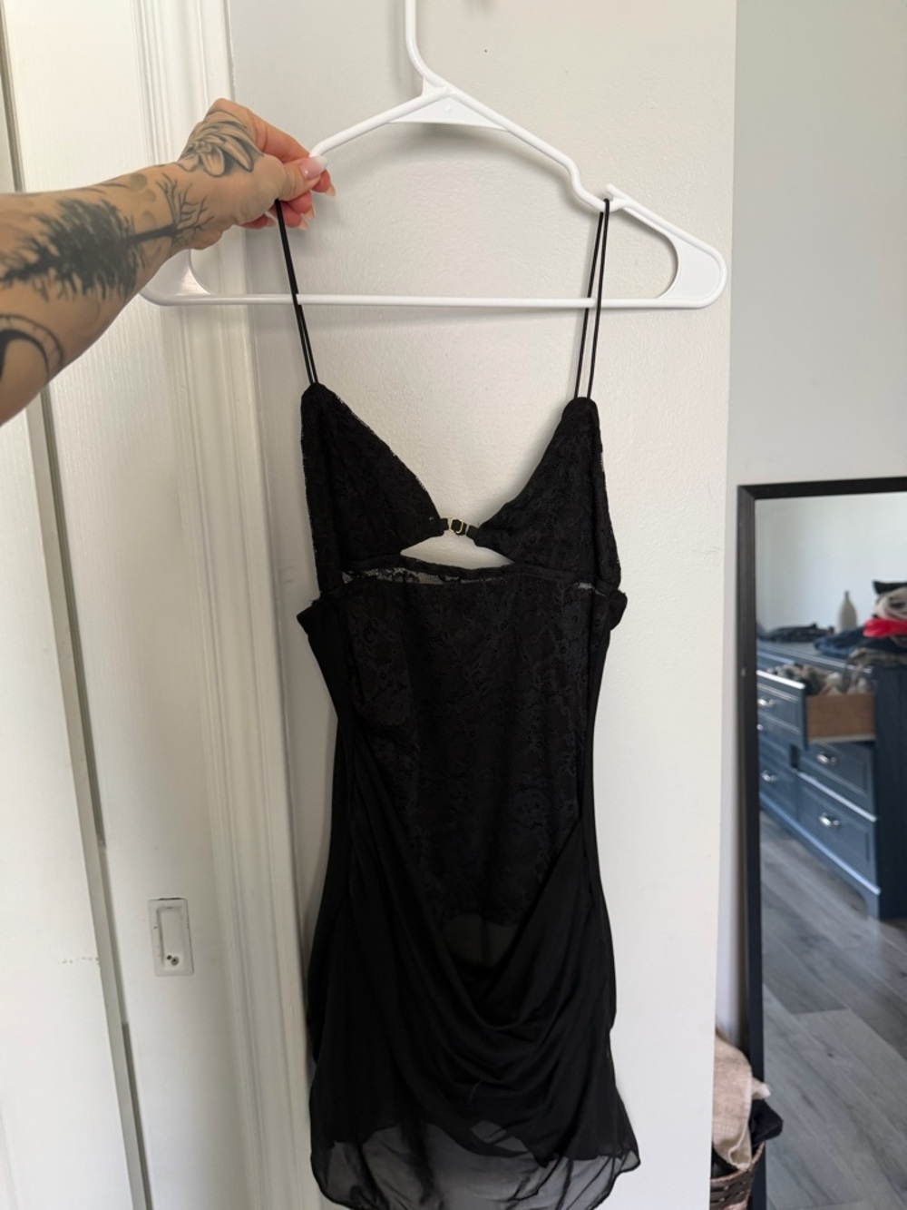 SHEIN Black Lace Slip Dress